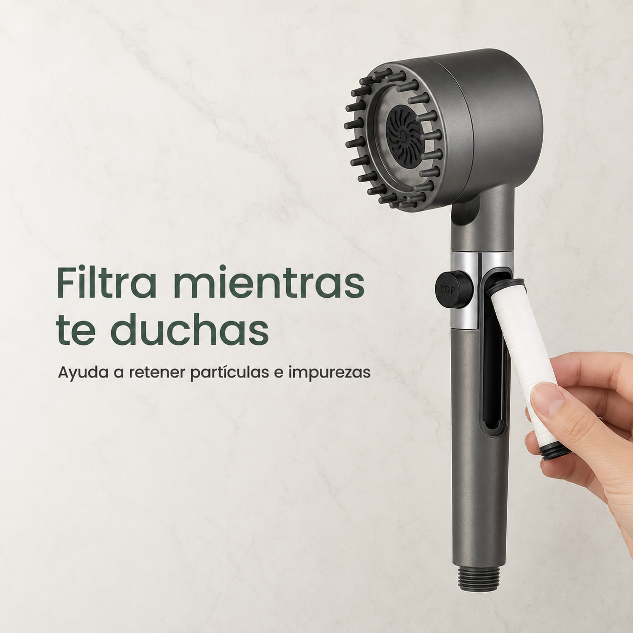 Cabezal de ducha de alta presión con filtro