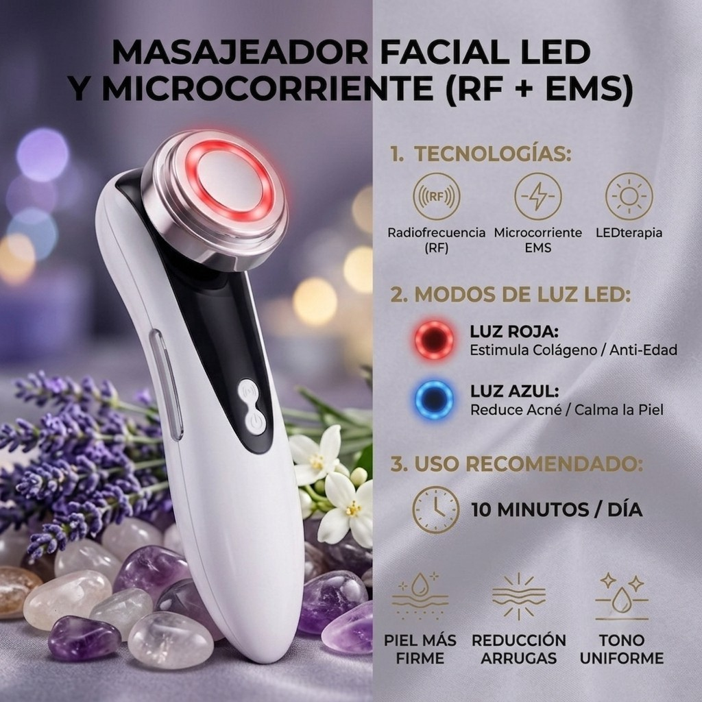 Kevianna UltraLift Pro™ | Dispositivo Facial de Radiofrecuencia, EMS y LED
