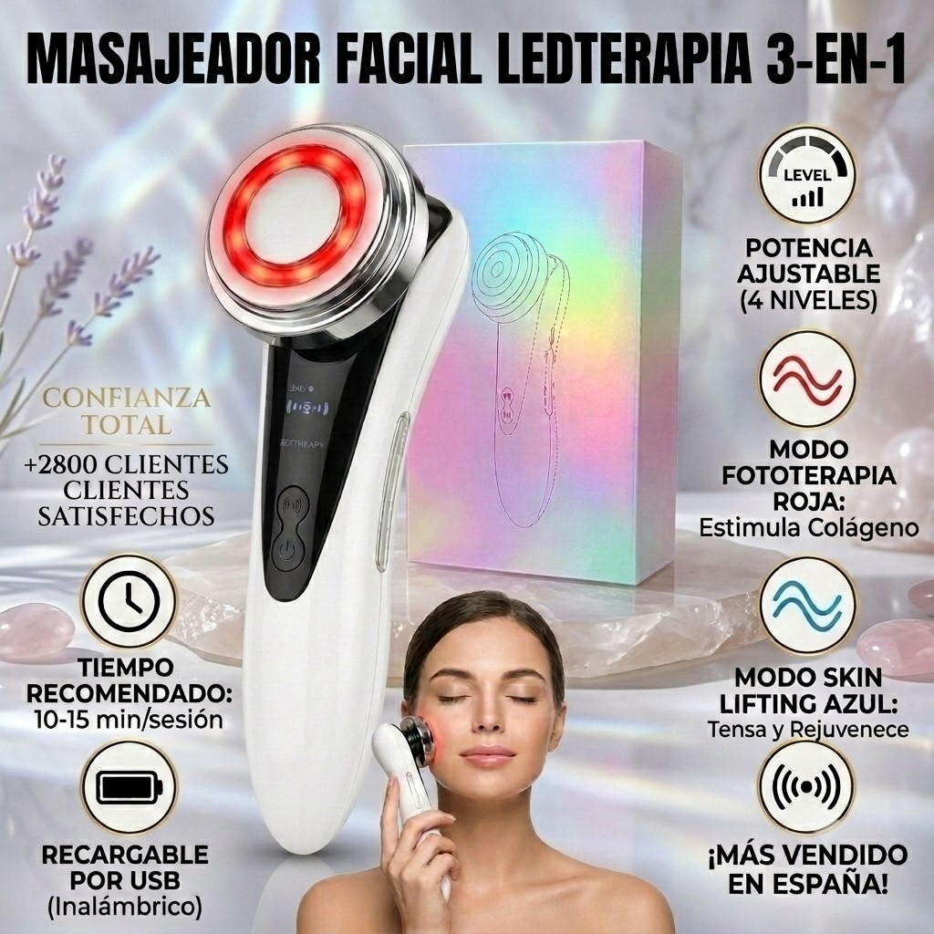 Kevianna UltraLift Pro™ | Dispositivo Facial de Radiofrecuencia, EMS y LED
