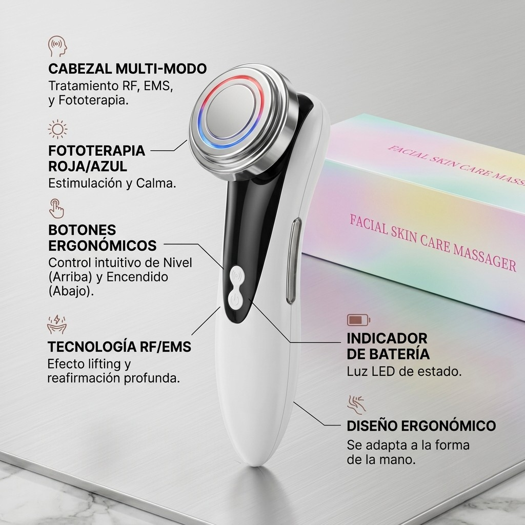 Kevianna UltraLift Pro™ | Dispositivo Facial de Radiofrecuencia, EMS y LED